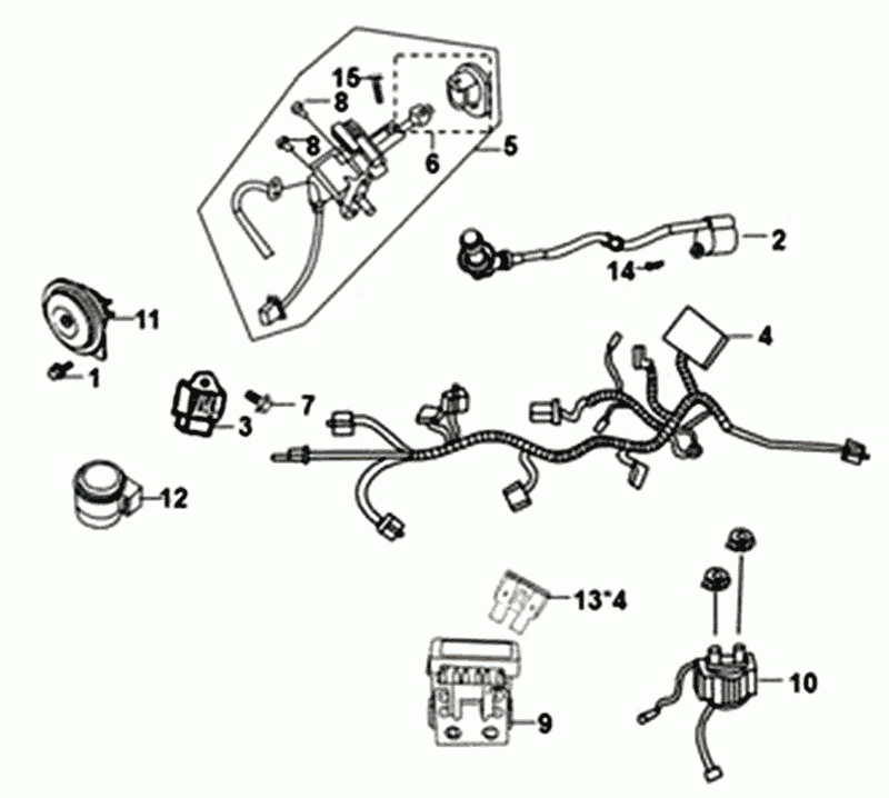 Sym Mio 50I wire harness