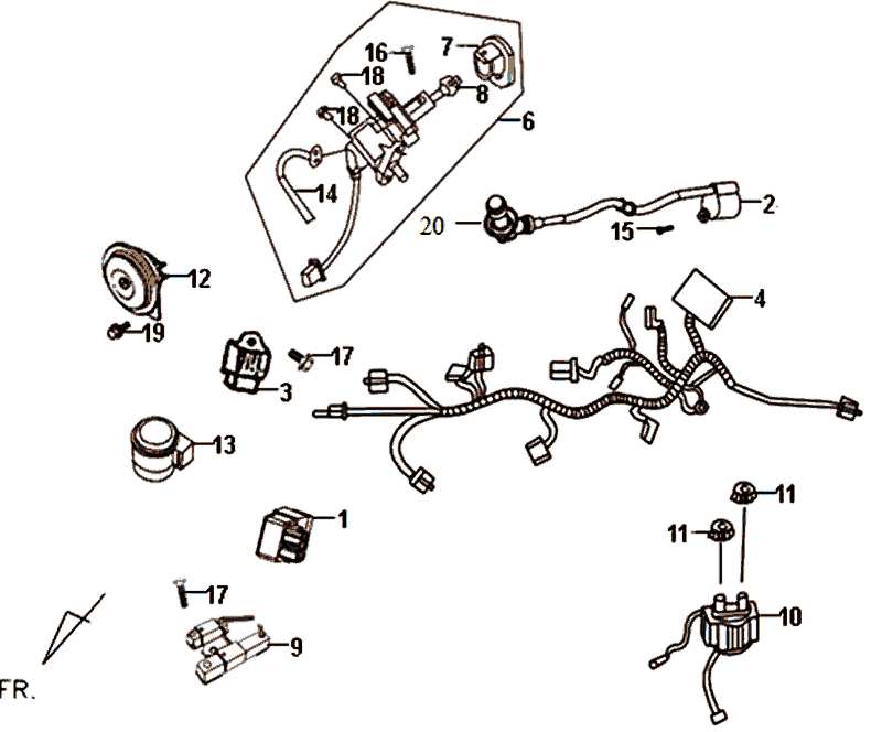 Wire harness Sym Symphony (BK5560) black