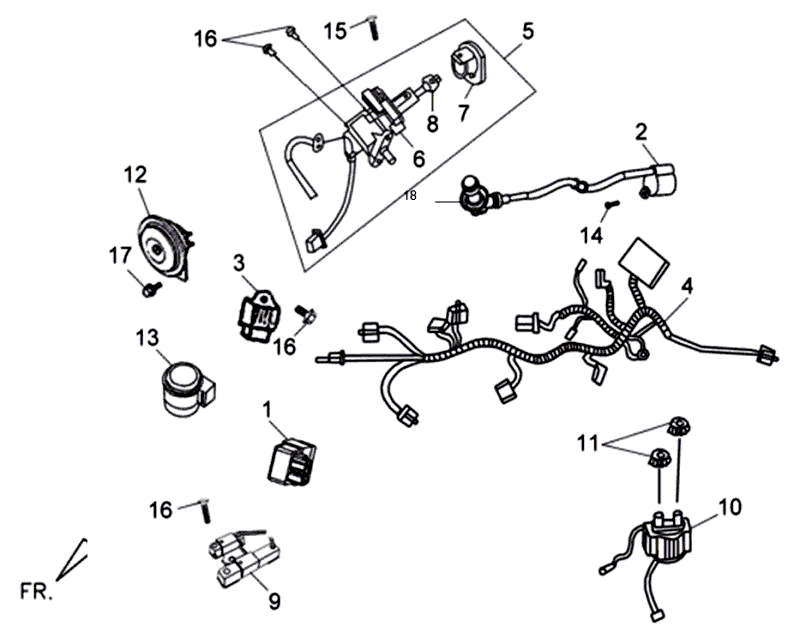 Wire harness Sym Jet 4 (R086) red