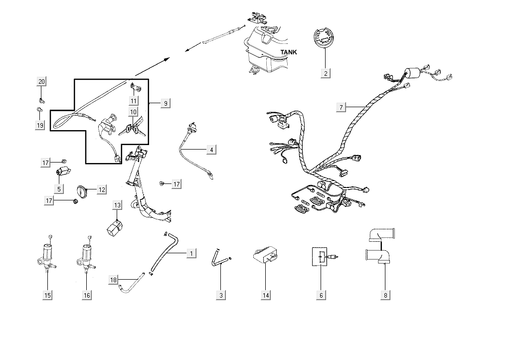 Wiring harness Kymco Agility FR 12