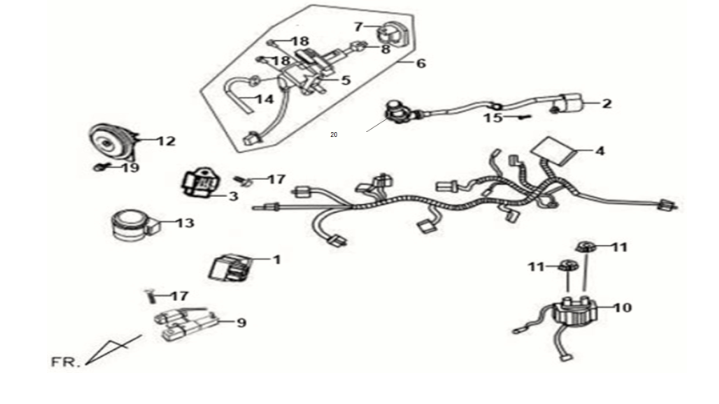 Sym Fiddle II 125S wire harness