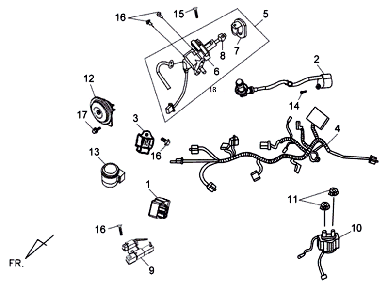 Wire harness Sym Symphony SR (BK5560) black