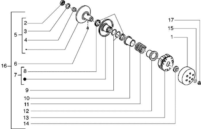 Pulley Piaggio Liberty 2-stroke up to 2005