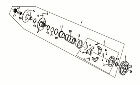 Sym Fiddle III 50 E3 driven pulley assy