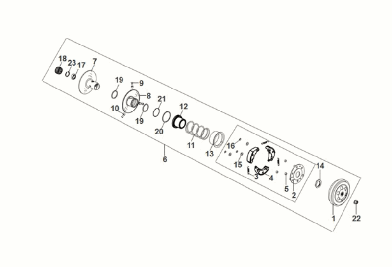 Clutch - Clutch housing Sym Fiddle ll Euro 5
