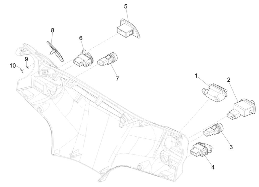 Push buttons - switches Piaggio Liberty 125 4-stroke 3V IE ABS (IGET Euro 5)