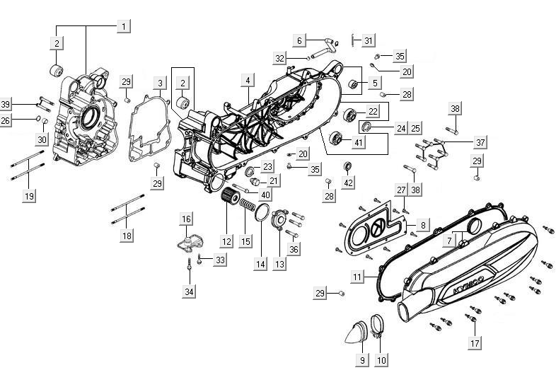 Crankcase parts New Downtown 125I ABS