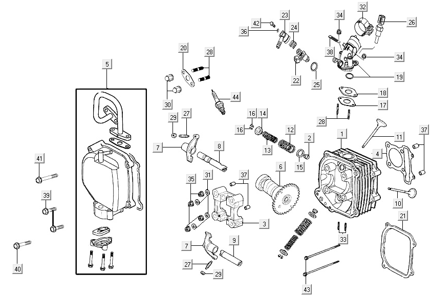 Cylinder head Kymco Agility 16+ 4T 150I E4