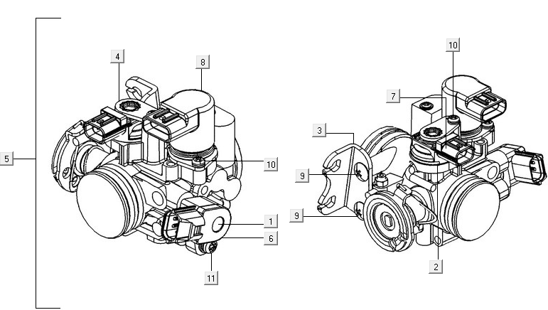 Throttle Body Kymco New Downtown 350I ABS