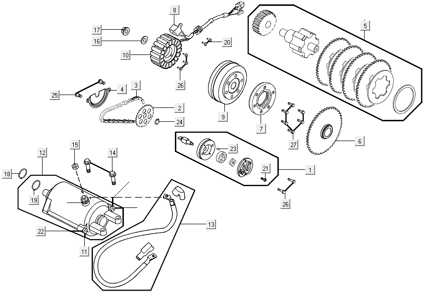 Starter oil pump Kymco Xciting 500R EVO