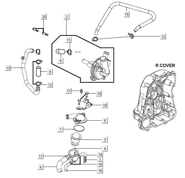 Water Pump Kymco Xciting 500R EVO