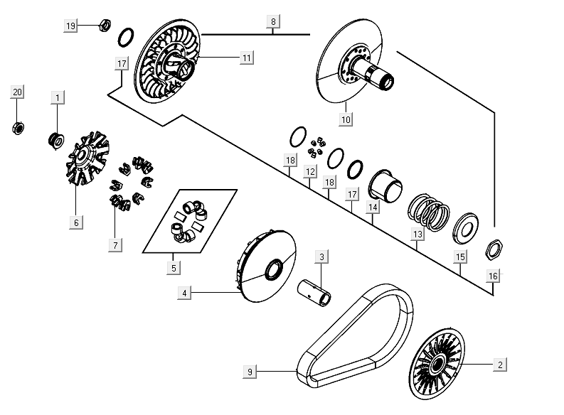 Variator Kymco AK550i