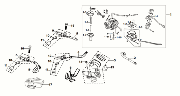 ECU - Throttle body - Injector- Intake manifold Sym Fiddle ll Euro 5