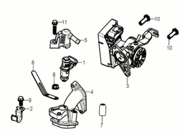ECU - Gasklephuis - Injector- Inlaatspruitstuk Sym Jet 14 50i Euro 5