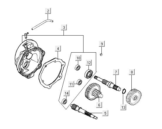 final transmission crankcase Kymco Agility 12 4-stroke 125 blue