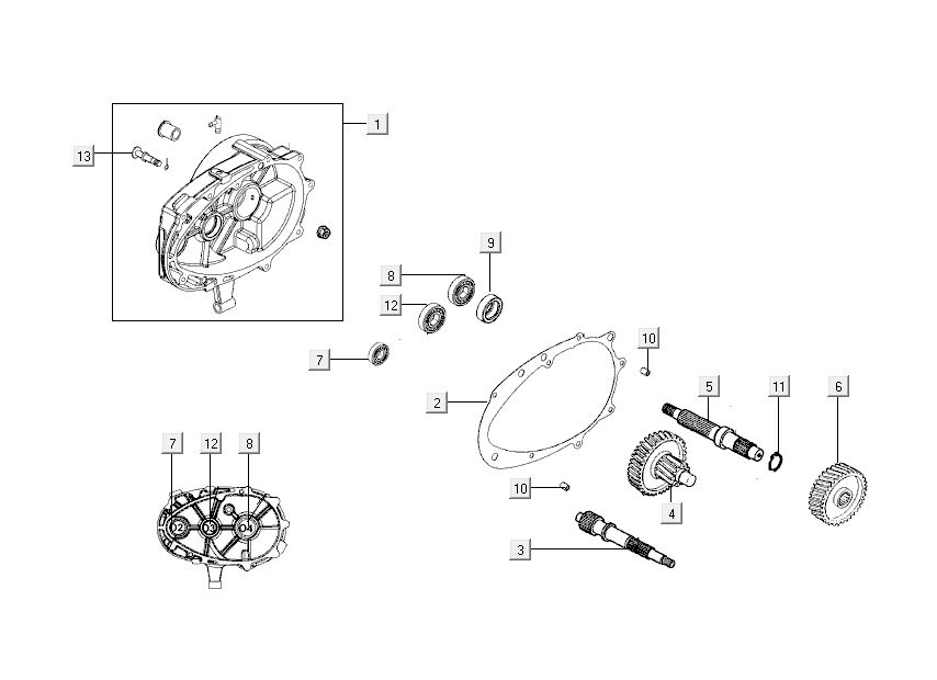 Final transmission crankcase Kymco Super8 4-stroke from 2009
