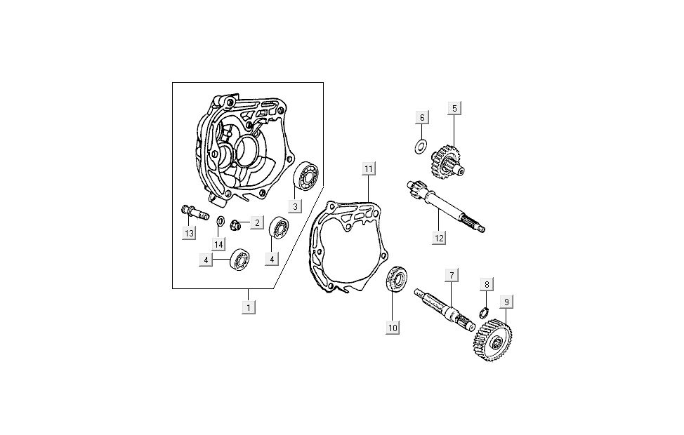 Final transmission - Carter Kymco B&W LC 2-stroke silver