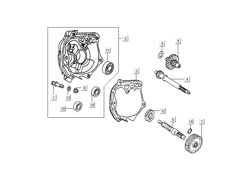 Final transmission - crankcase Kymco People 2-stroke blue