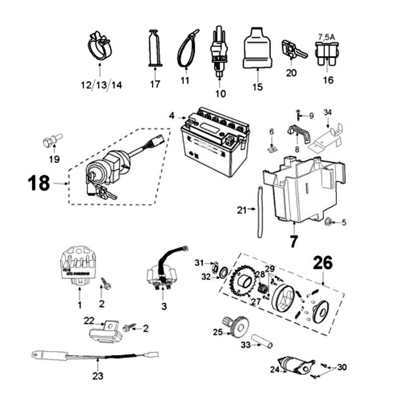 Electric Part Peugeot Ludix 14 black