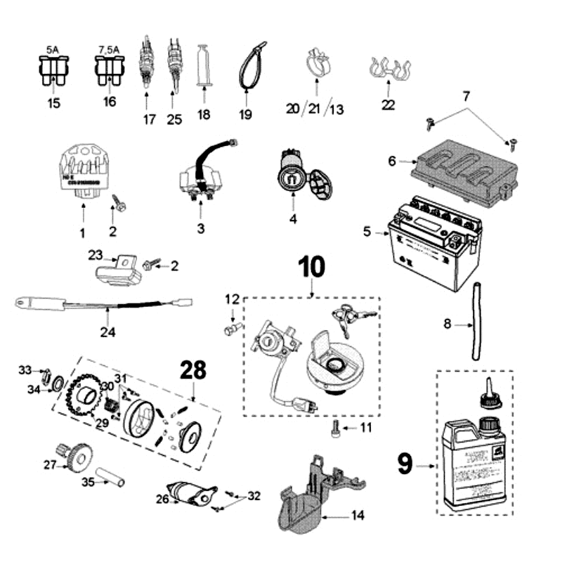 Electric Part Peugeot Speedfight 3 4-stroke Blue