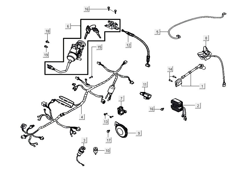 electric parts AGILITY 16+ 4T 200i Matte Metallic Light Blue