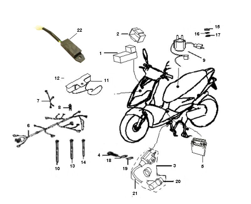 Electric parts Generic Ideo blue 2007 2-stroke 25