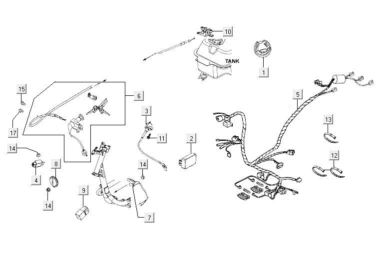 Electrical parts Kymco Agility 10' 4-stroke blue