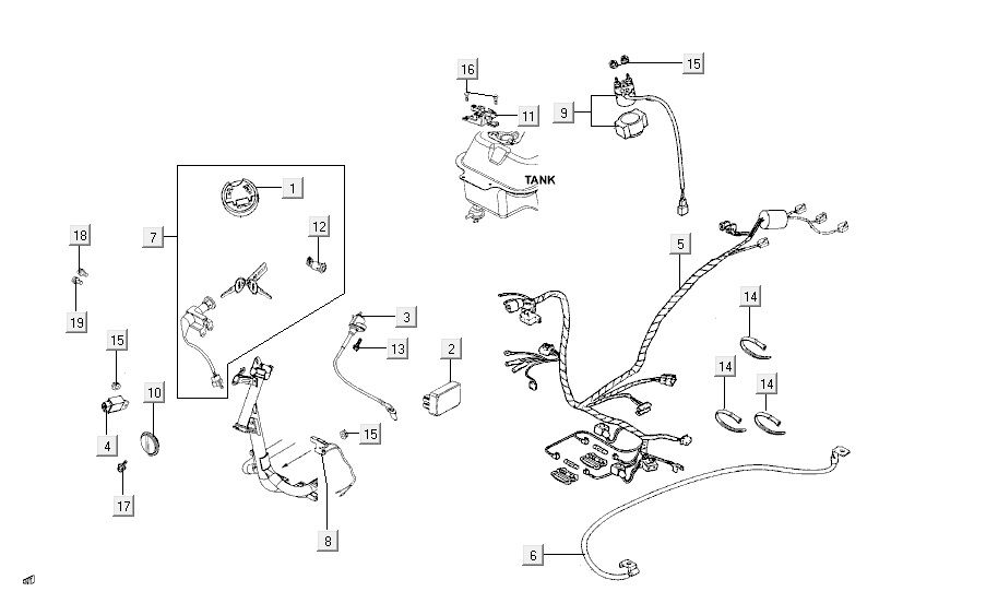 electrical parts Kymco Agility 12 4-stroke 125 blue