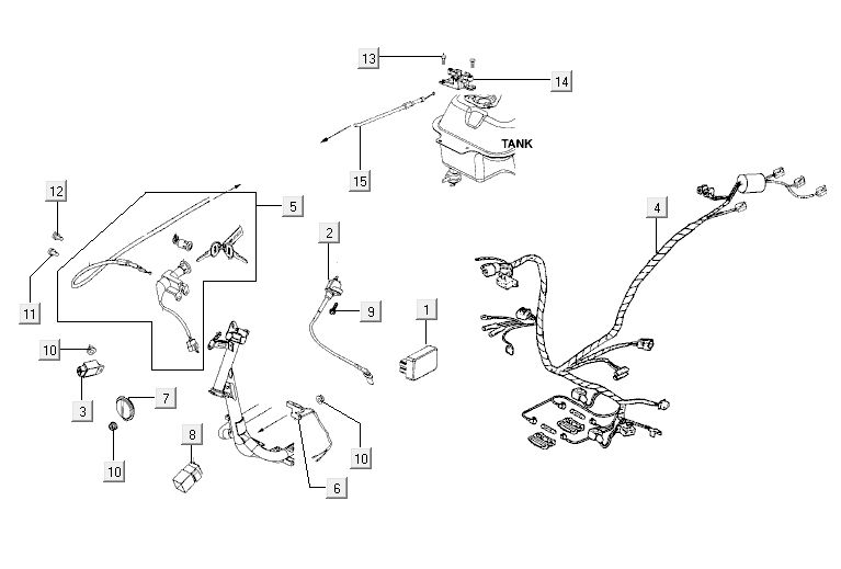 Electrical parts Kymco Agility 12' 4-stroke black