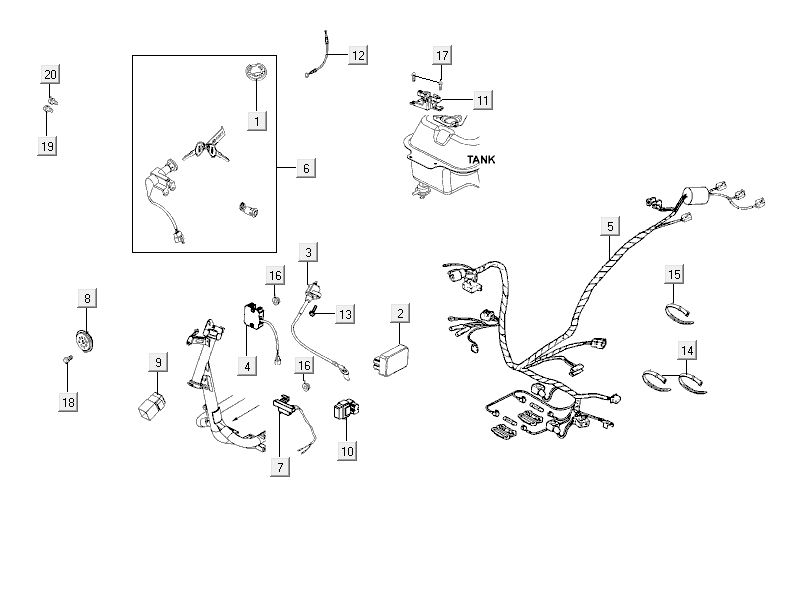 Electrical parts Kymco Delivery 4-stroke white