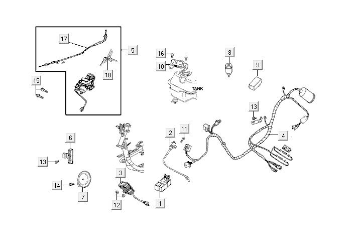 Electrical parts Kymco VP50 4t ac black
