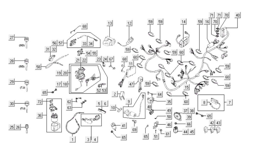 Electrical parts Kymco Xciting 500i