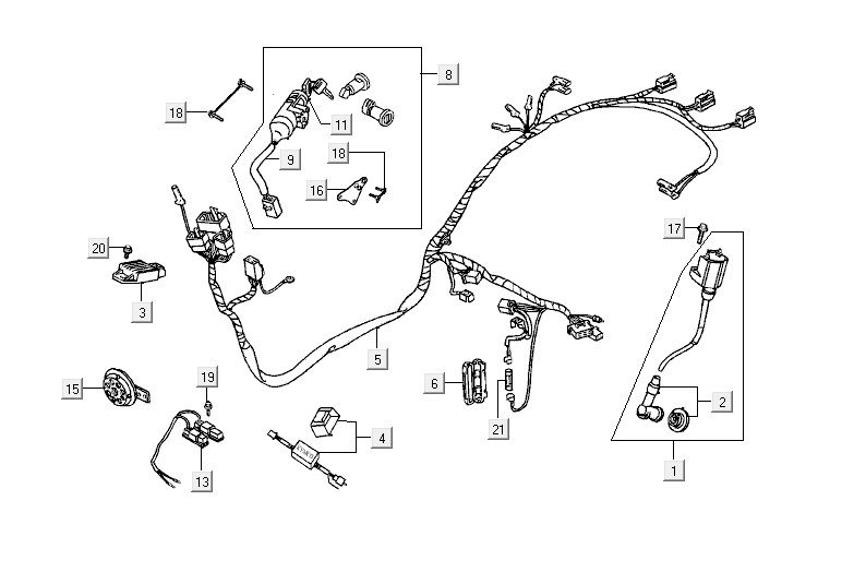 Electrical parts Kymco ZX 2t ac blue-silver