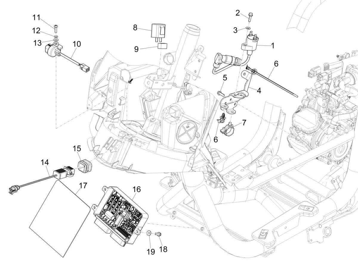 Electrical - parts - Piaggio Medley 125 4T IE ABS E4 2016-2019 (EMEA)