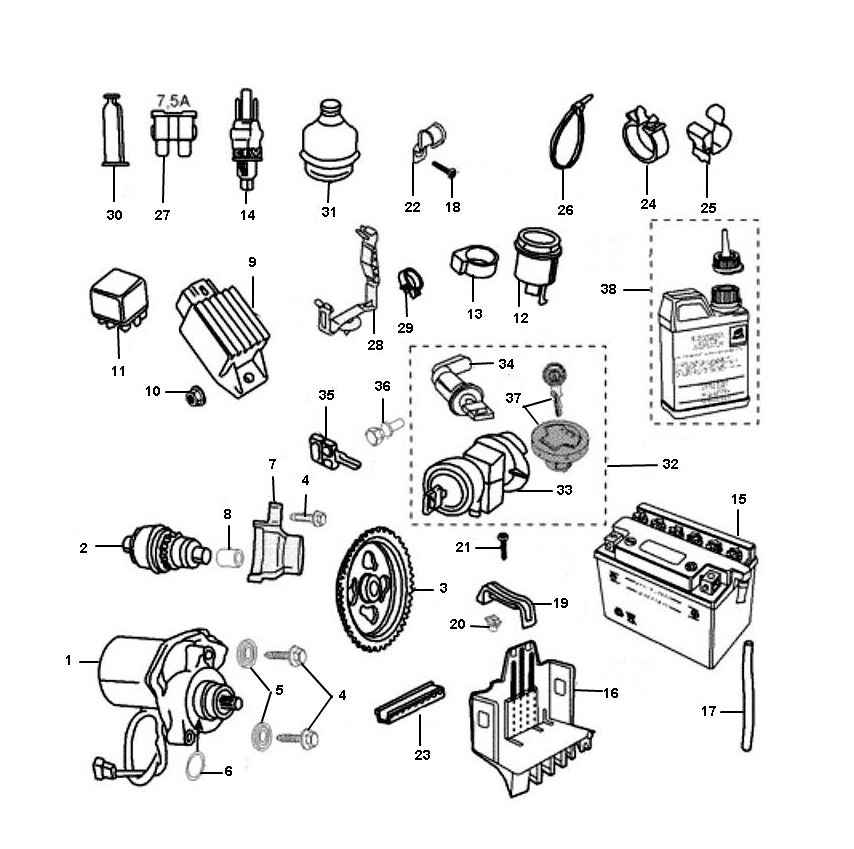 Electric parts Peugeot Jet force C-tech 2-stroke