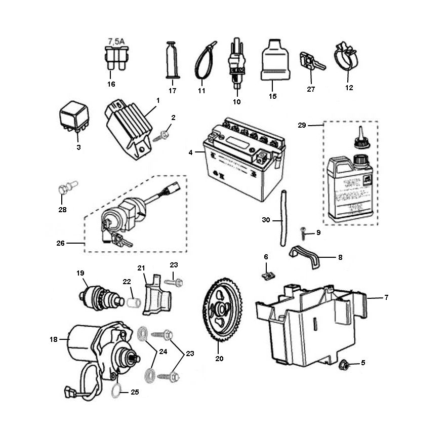 Electric parts Peugeot Ludix pro 2-Stroke