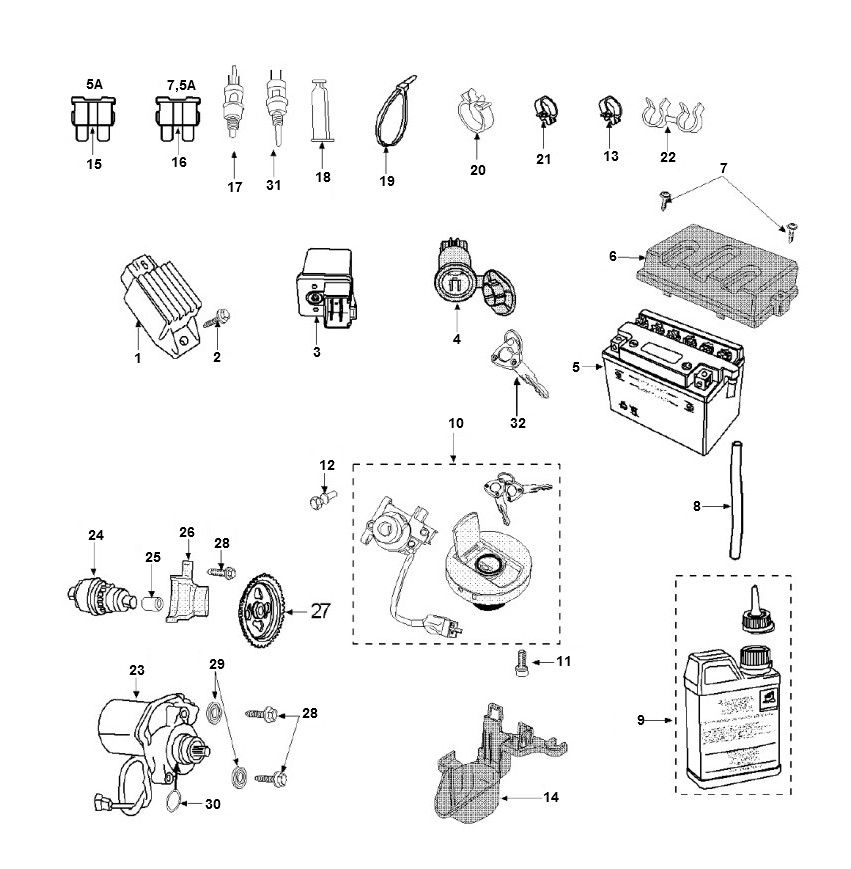 Electric parts Peugeot Speedfight 3 AC 2-Stroke