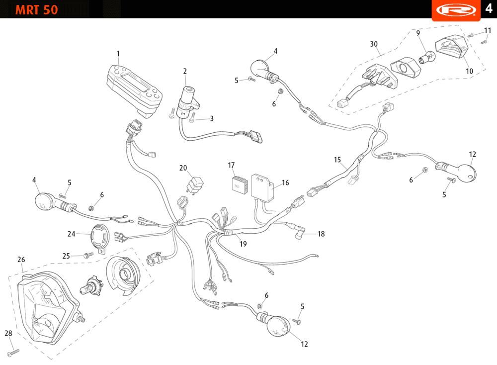 Electric parts Rieju MRT pro SM white 2010 2-stroke