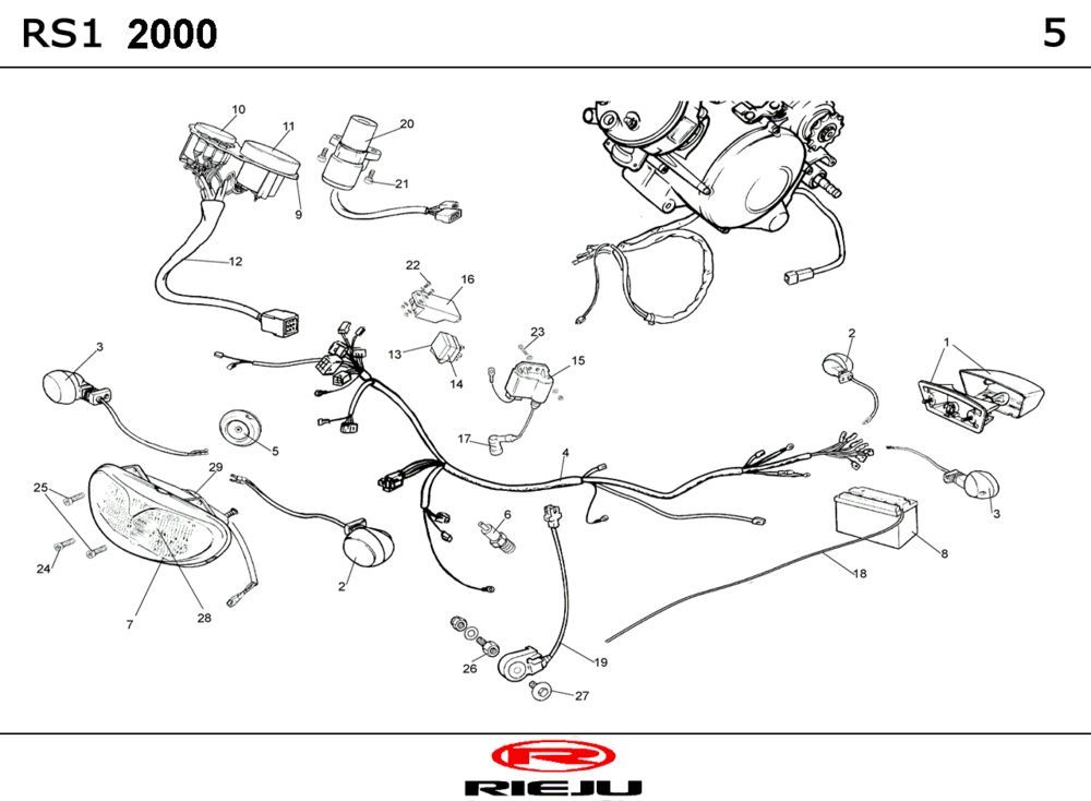 Electric parts Rieju Rs1 yellow- blue 2001 2-Stroke