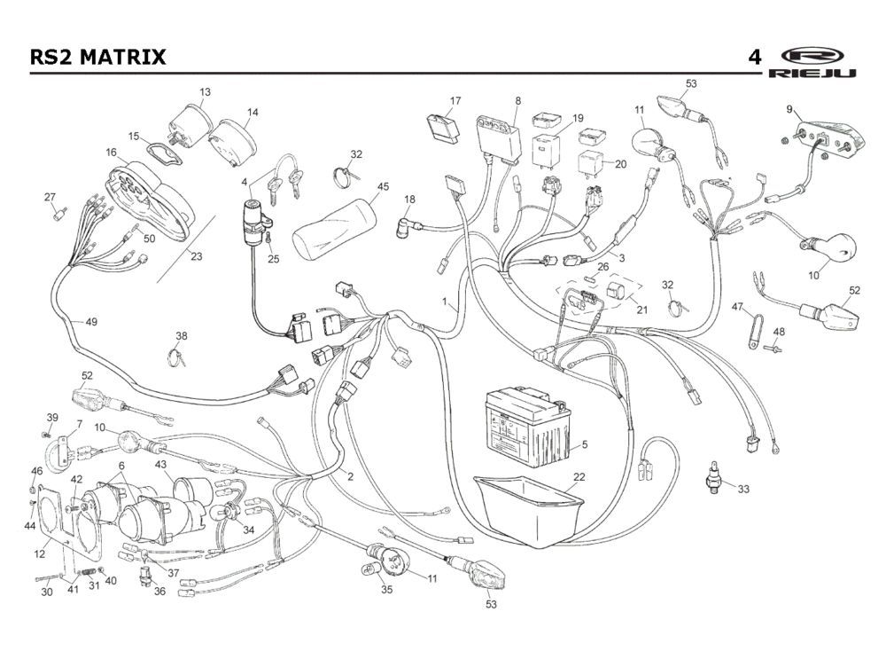 Electric parts Rieju Rs2 blue 2005 2-stroke