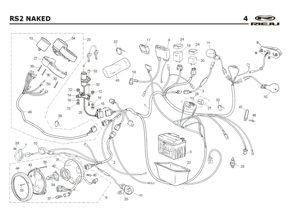 Electric parts Rieju Rs2 Naked blue 2005 2-stroke