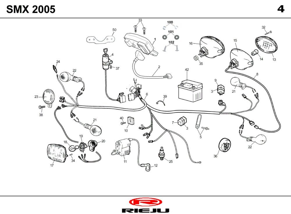 Electric parts Rieju SMX red 2006 2-stroke