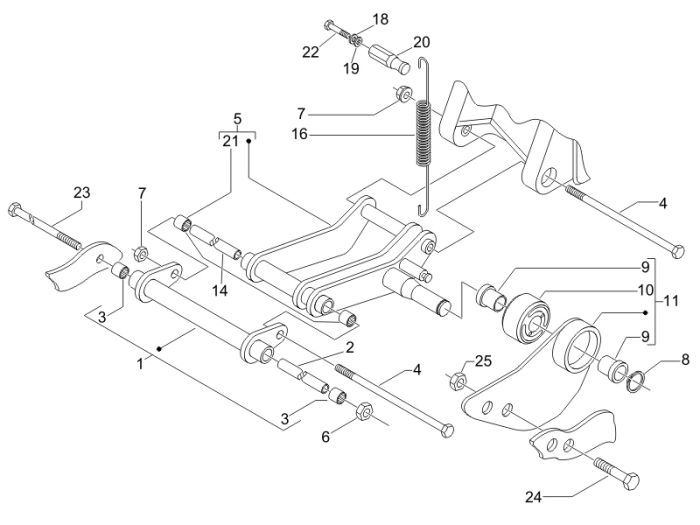 Piaggio Fly 4-stroke subframe