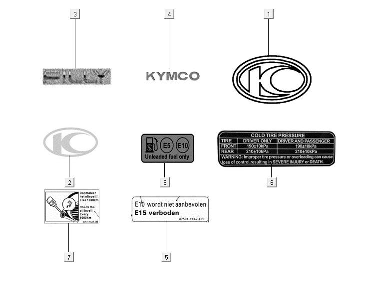 Emblem stripe Kymco Filly 50 E5+