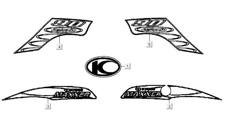 Emblems Kymco Maxxer 90 Black