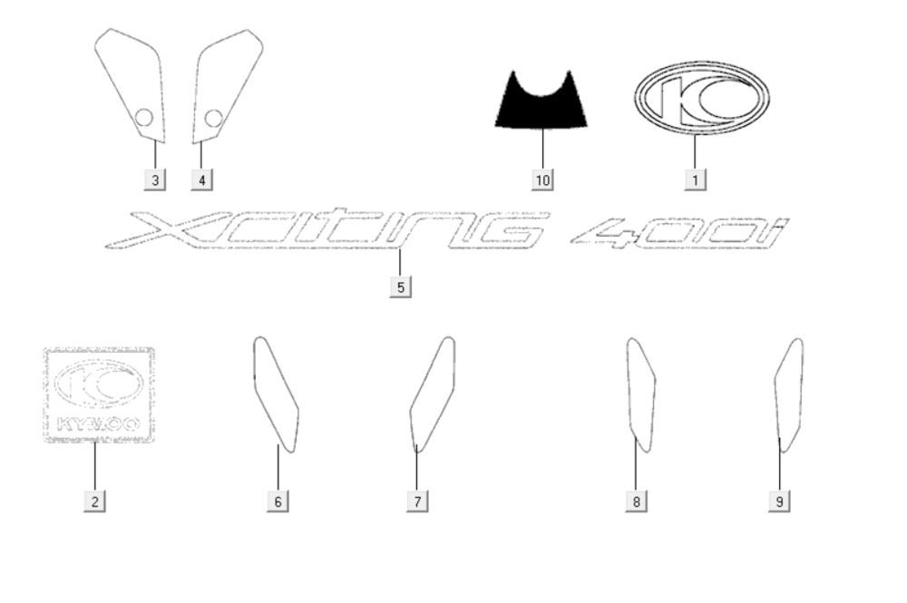 Emblems - Stickers Kymco Xciting 400i Yellow