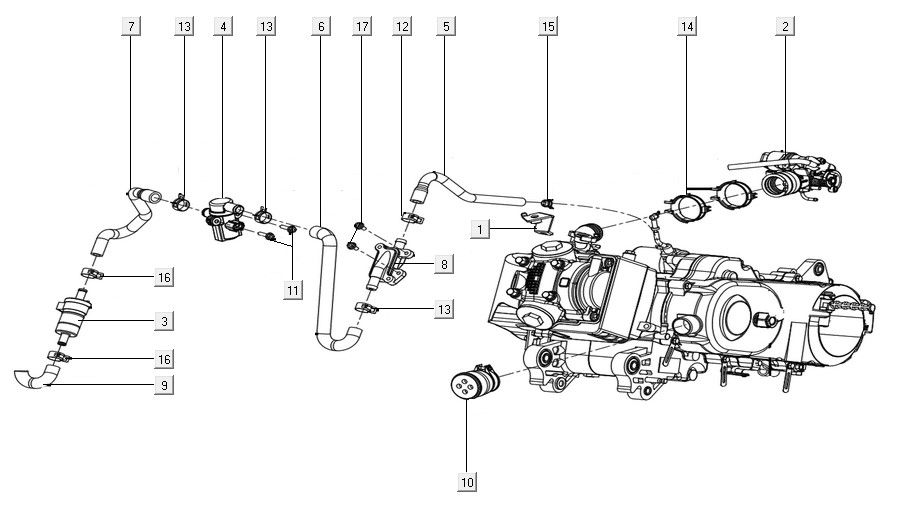 Engine attachment assy Kymco Filly 50 E5+