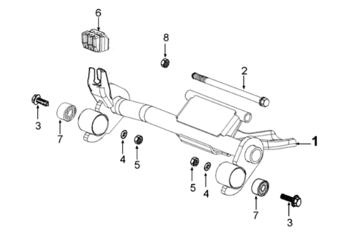 Engine bracket Peugeot Django 125 EFI E4 2018-2020
