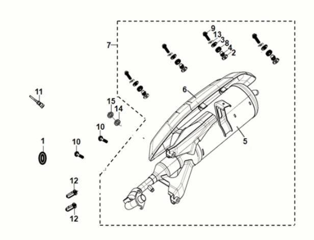 Exhaust muffler Sym Symphony ST 50 E5