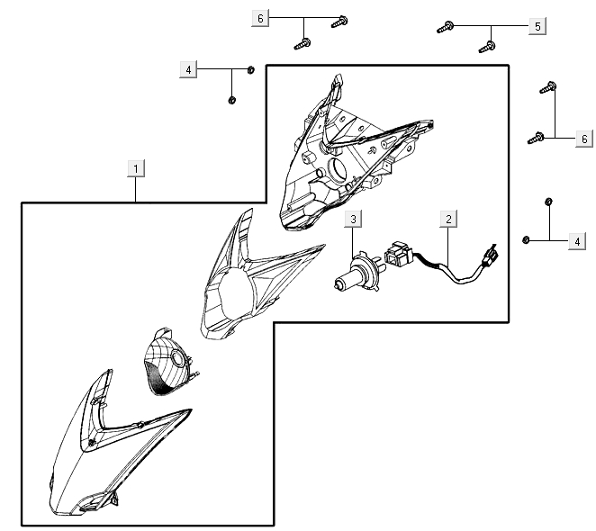 Headlight Kymco Agility 16+ 4T 150I E4